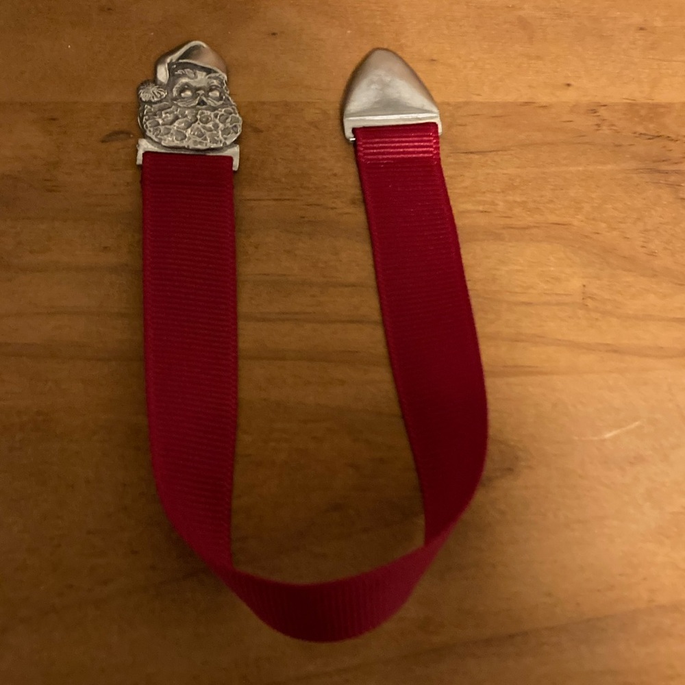 Seagull Pewter Antique Ribbon Bookmark - Christmas / Santa Claus / Holiday
